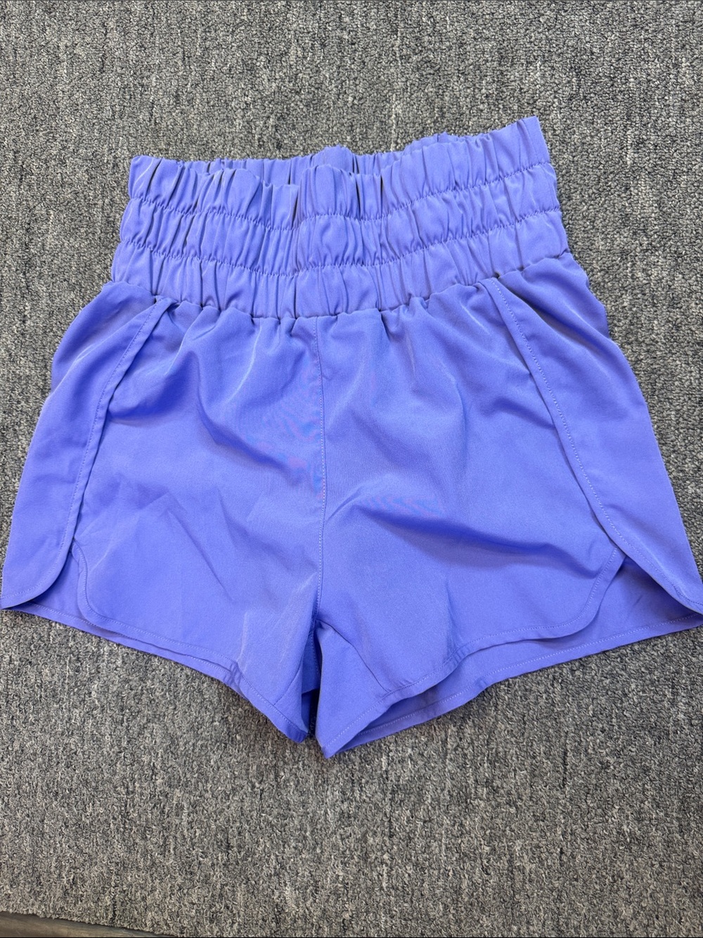 High-Waist Smocked Athletic Shorts
